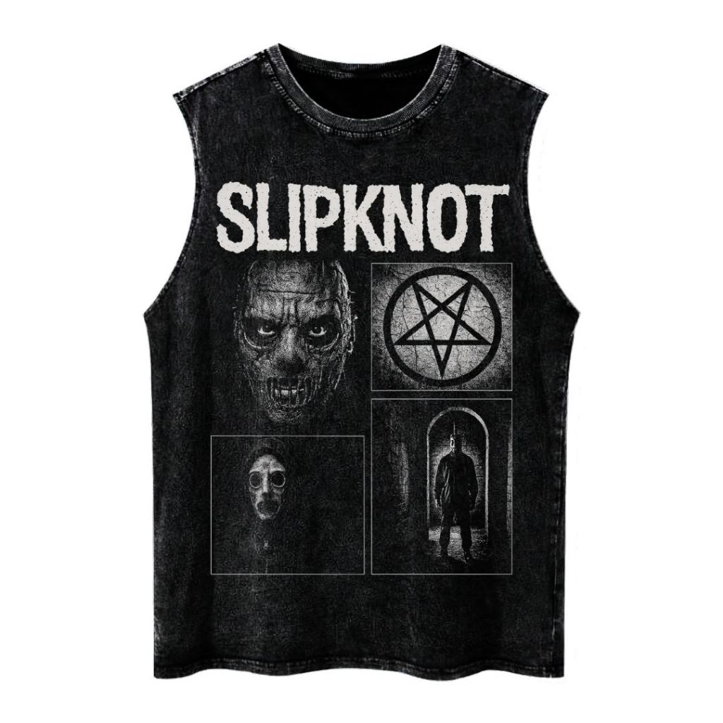 Psycho Crucify "Slipknot" Oversized T-Shirt | Stone Wash | Kaos Oversize | Vintage | Atasan | Kaos B