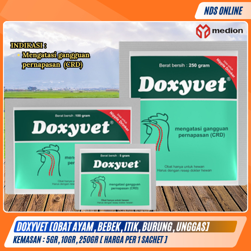 DOXYVET 10gr Obat Ayam, Bebek, Itik, Burung, Unggas MEDION / Sachet
