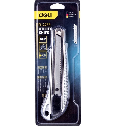 

Deli Utility Knife / Cutter Pisau Kayu Aluminium 18 Mm SK2 EDL4255