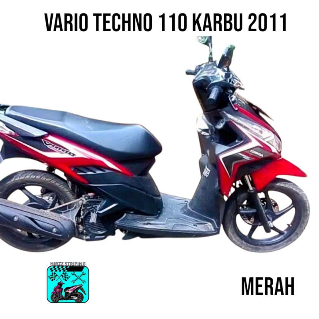 Stripping Stiker Body Motor Honda Vario Tecnho Karbu 110 2001 Merah