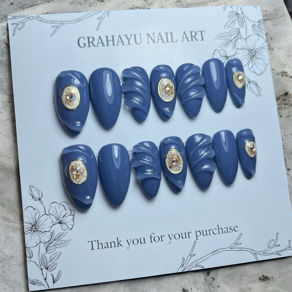 NEW kuku palsu nail art / handmade / nail art / kuku palsu wedding / kuku palsu wisuda