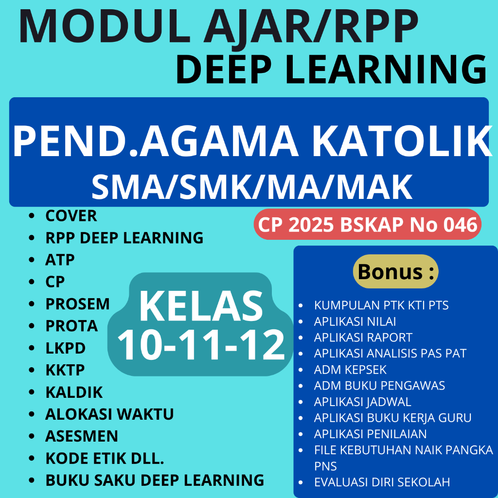 

Modul Ajar RPP Deep Learning AGAMA KATOLIK KELAS 10 11 12 - RPP DEEP LEARNING SMA SMK SIAP PAKAI
