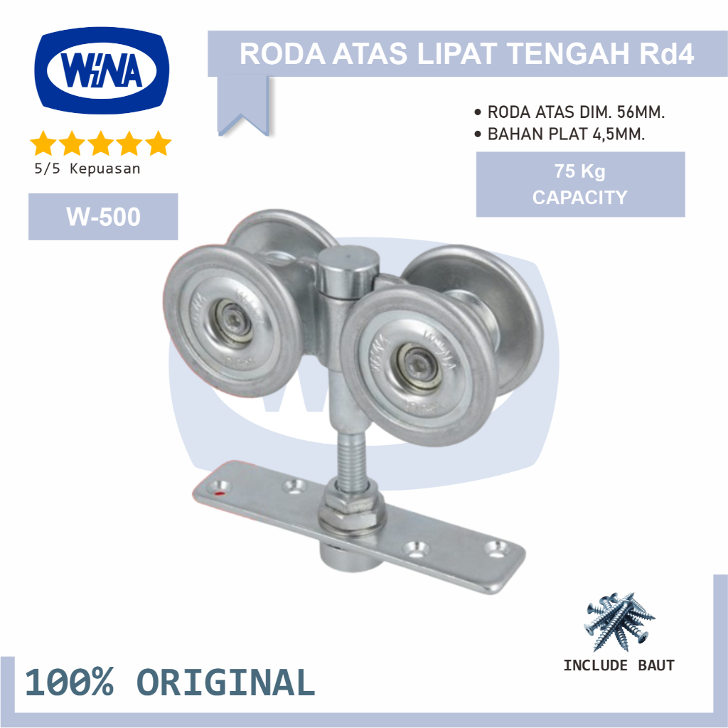 Roda Atas Lipat Tengah RD4 Wina W500 Roda Pintu Lipat Tengah dan Roda Sliding - 100% Original