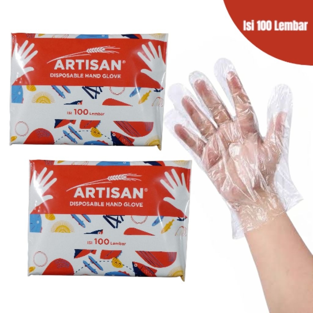 Artisan Sarung Tangan Plastik 100 Lembar Disposable Hand Glove