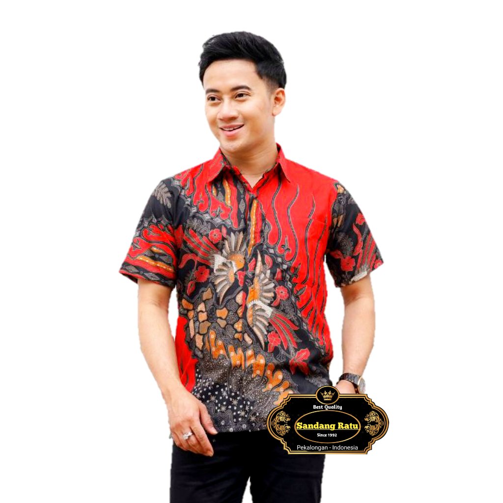 KEMEJA BATIK PRIA LENGAN PENDEK HEM BATIK PRIA LENGAN PENDEK JUMBO