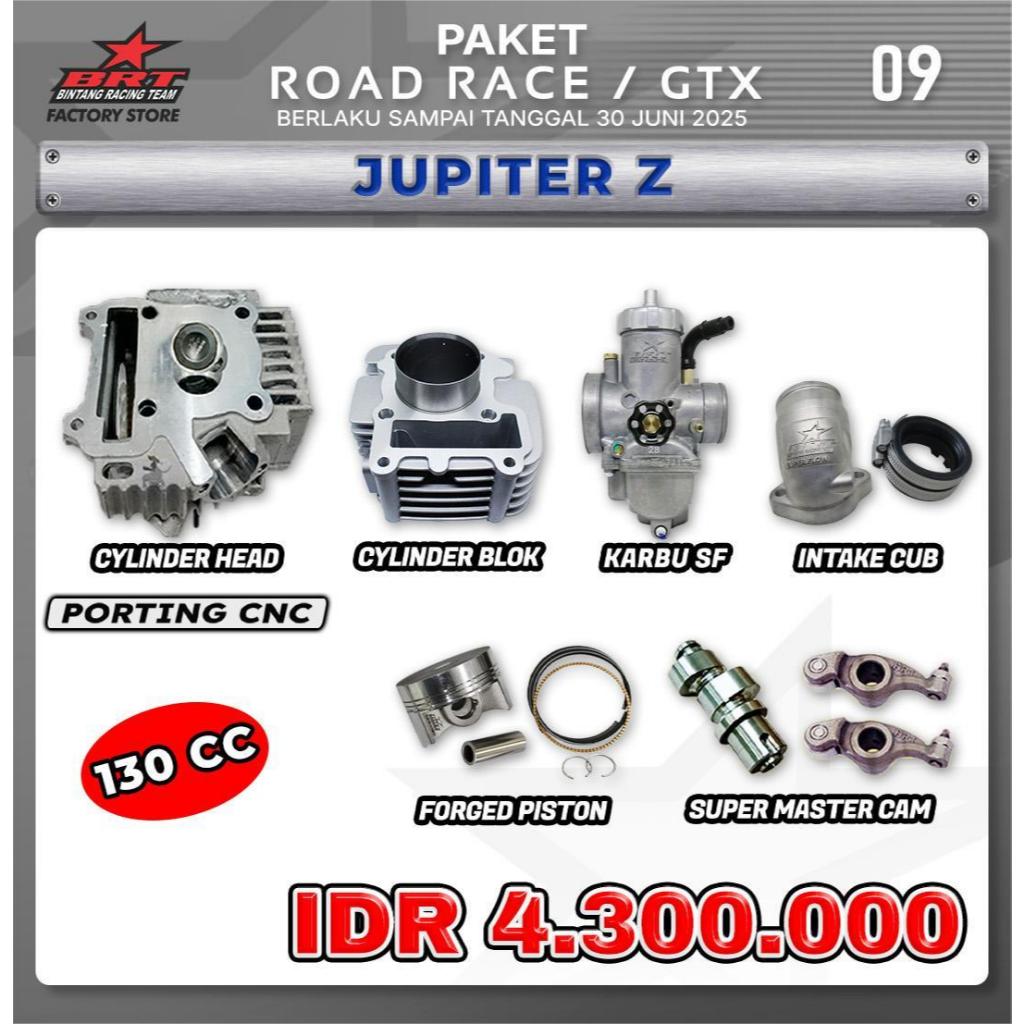 PAKET ROAD RACE / GTX JUPITER Z 130CC ( HEAD PORTING , BLOK , KARBU SF , INTAKE CUB , PISTON , CAM )