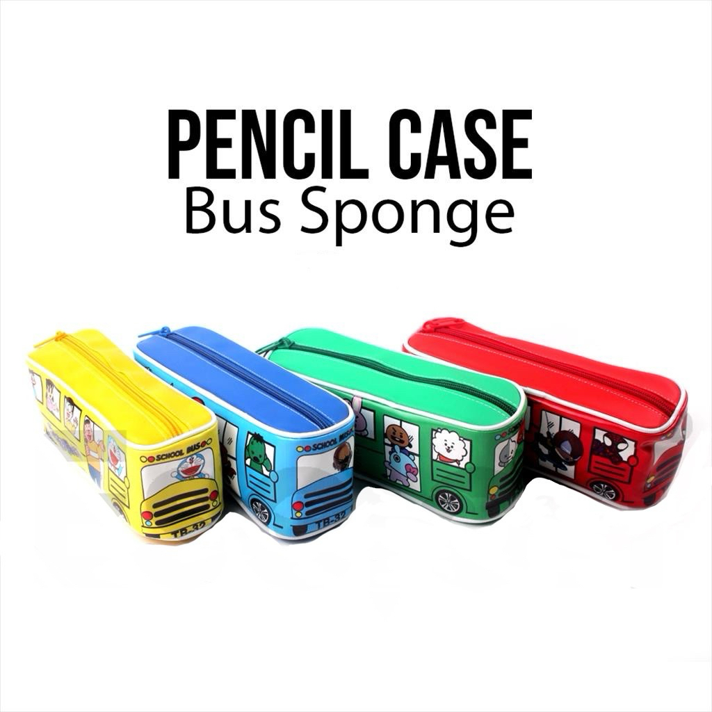 

TEMPAT PENSIL KAIN BUS KARAKTER / KOTAK PENSIL KAIN RESLETING / PENCIL CASE SPIDERMAN BTS DORAEMON