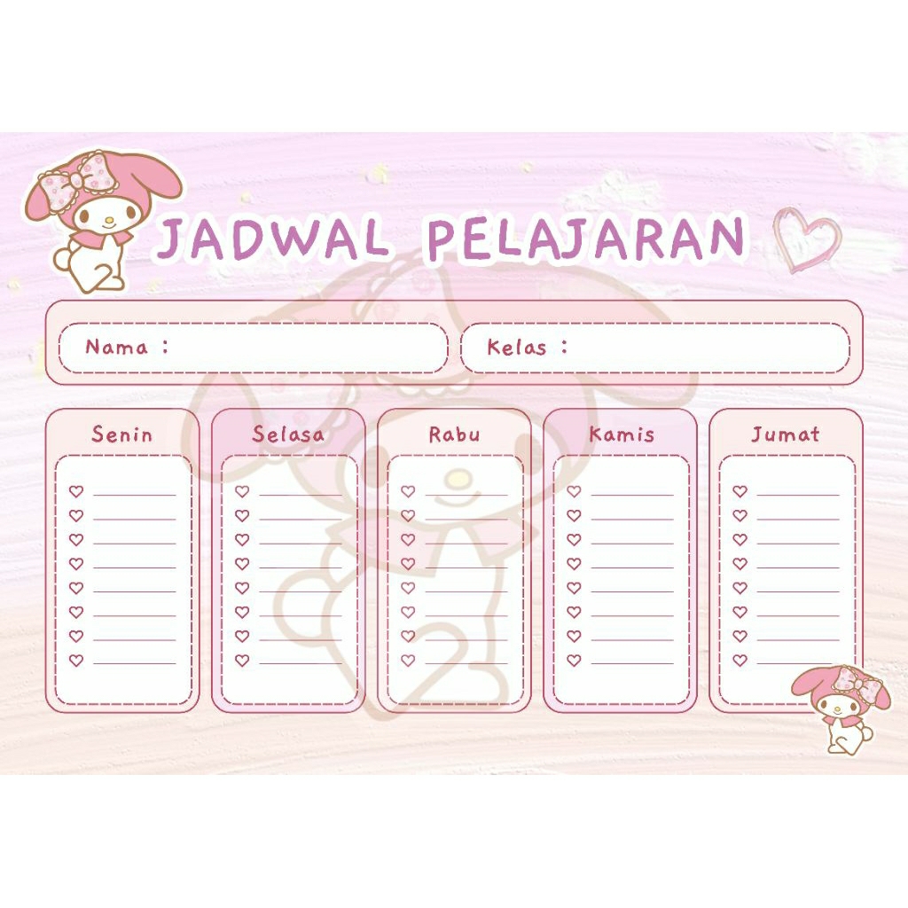

Jadwal Pelajaran Wipe and Clean