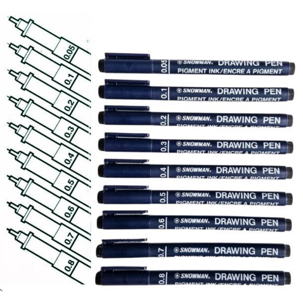 

Drawing Pen SNOWMAN Warna Beragam Ukuran Lengkap