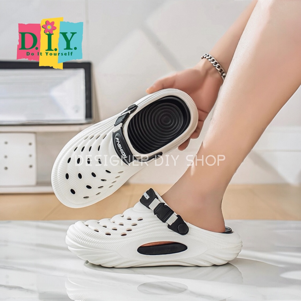 [D.I.Y.] Sepatu Sandal Pria Premium Model Korea Baim Sendal jibbitz Terbaru Baim Cowok Korea Style