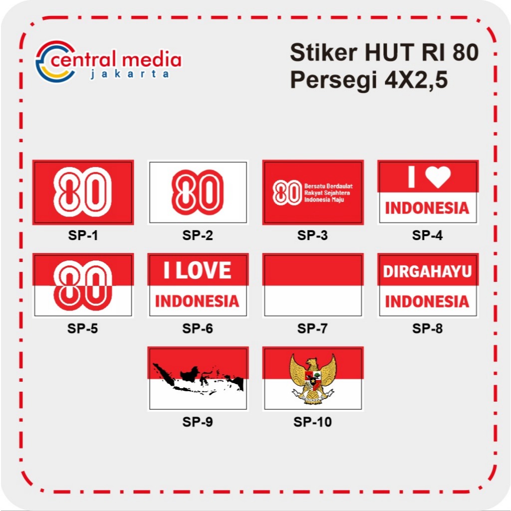 

60-82 Pcs Sticker Bendera Merah Putih HUT RI 80 Stiker Pipi 17 Agustus Dirgahayu Republik Indonesia
