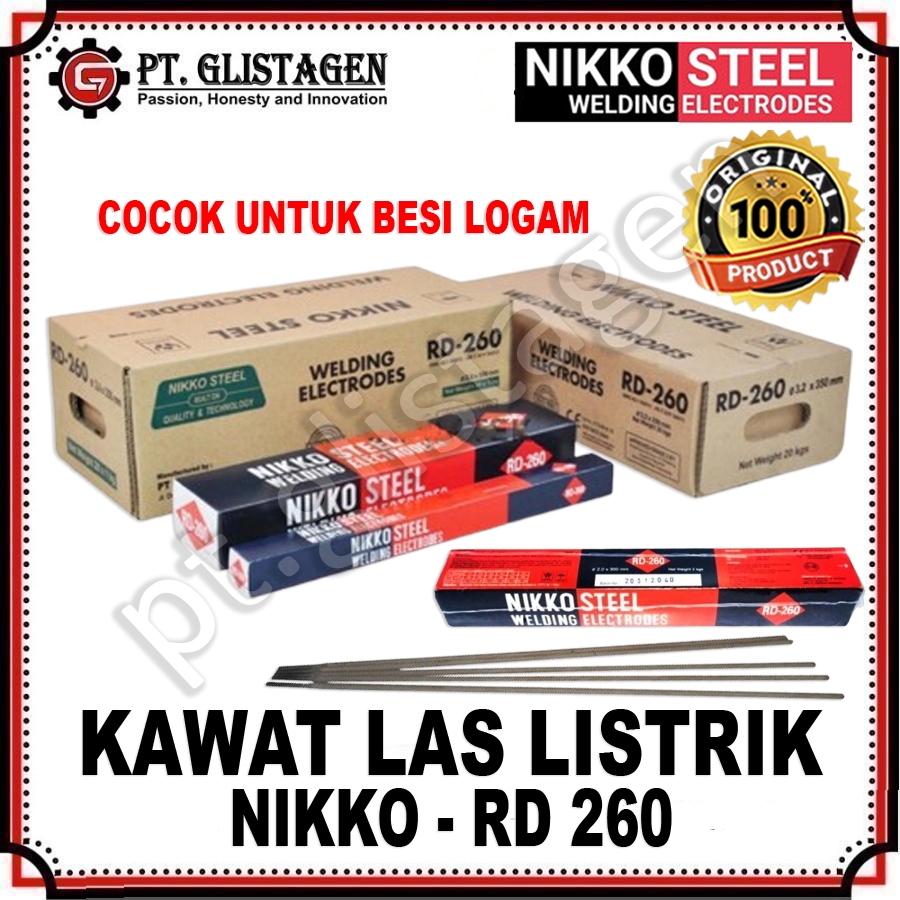 NIKKO RD-260 Kawat Las Listrik 3.2mm X 350mm 5KG Kawat Las Listrik 3.2 mm X 350 mm 5 KG Kawat Las Be