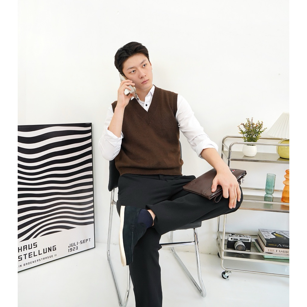 Knit Vest | Rompi Rajut Pria | Vest Knitwear Rompi Casual | Rompi Rajut Polos | Korean Style | Unise