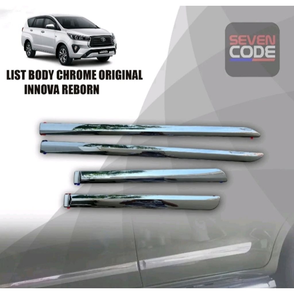 LIST BODY INNOVA REBORN CHROME ORIGINAL/ SIDE BODY MOULDING INNOVA REBORN 2016 - 2023 CHROME ORIGINA