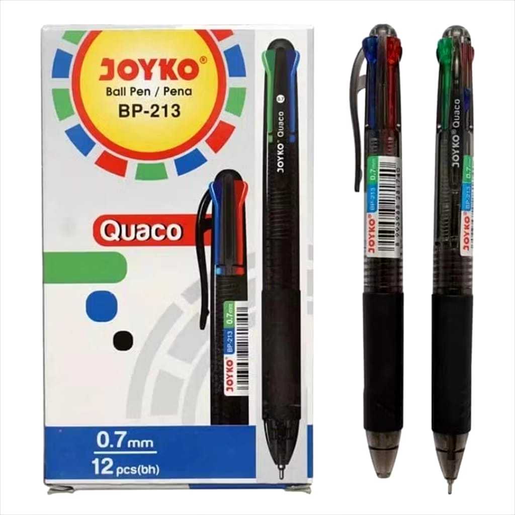 

(1pack) Ball Pen / Pulpen / Pena Joyko BP-213 / Quaco/ 0.7 mm/ 4 Warna