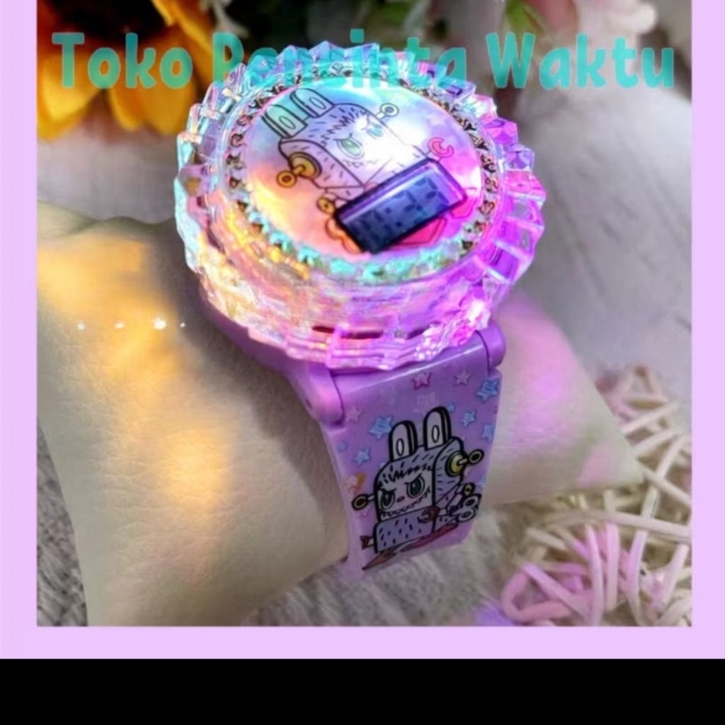 jam anak anak karakter sunrio ada lampu bisa untuk mainan spiner