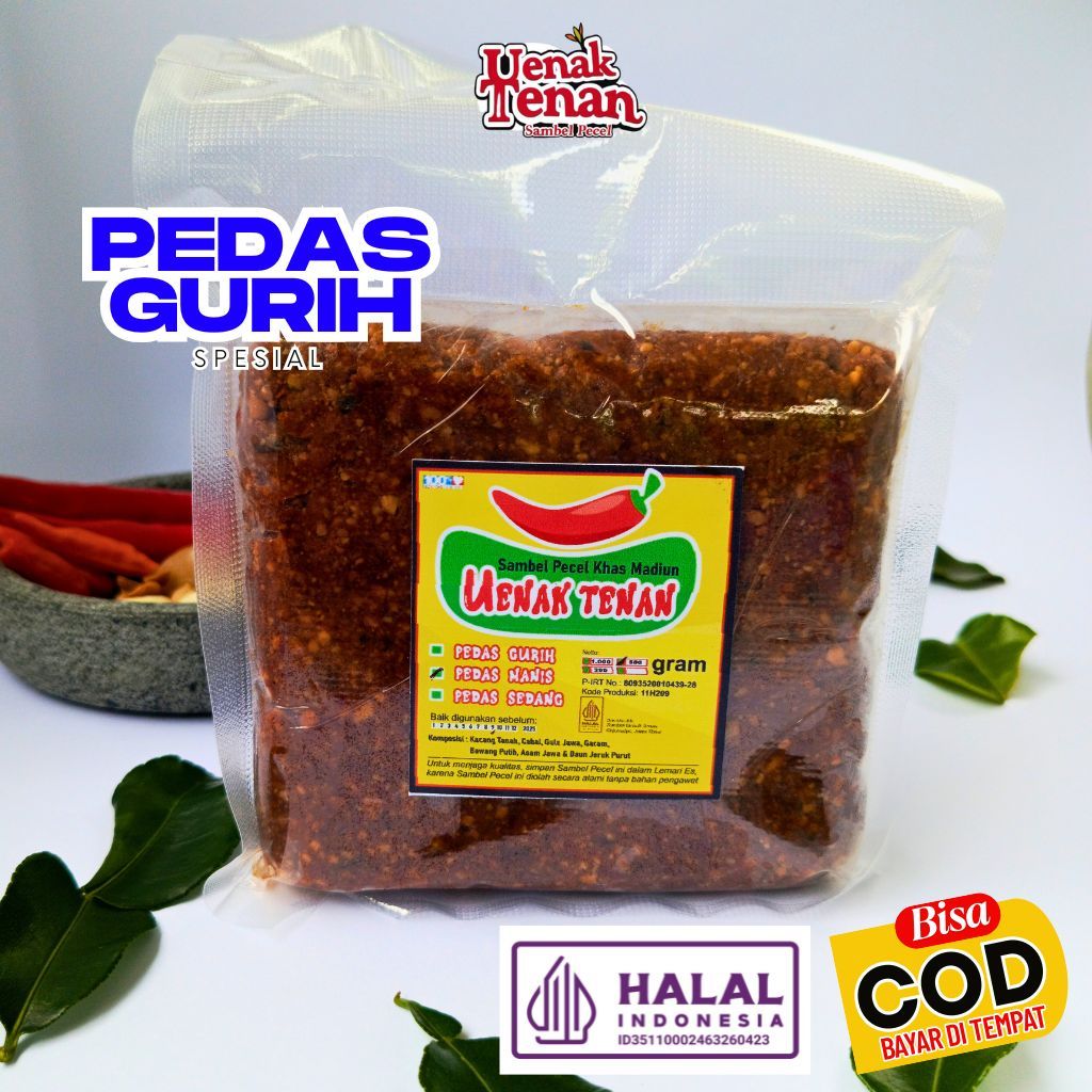 

Sambel Pecel Madiun Bumbu Pecel Sambal Kacang Asli Tanpa Bahan Pengawet Uenak Tenan Pedas 500g