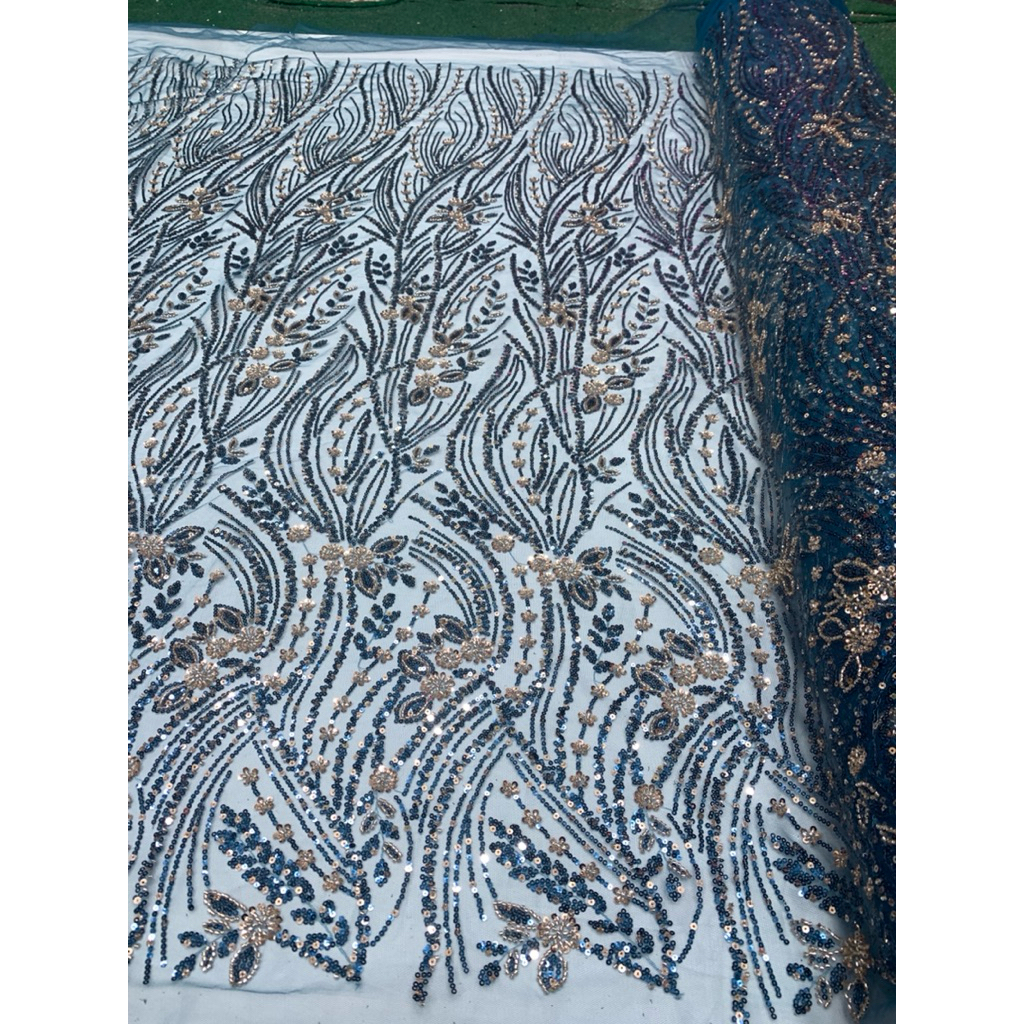 (COD) tile payet premium/tile full payet/bahan payet/brokat kebaya