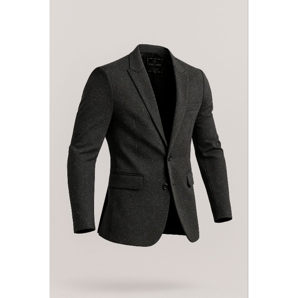 Jas Blazer Formal Pria Premium Dark Grey Slim Fit Motif Galaxy