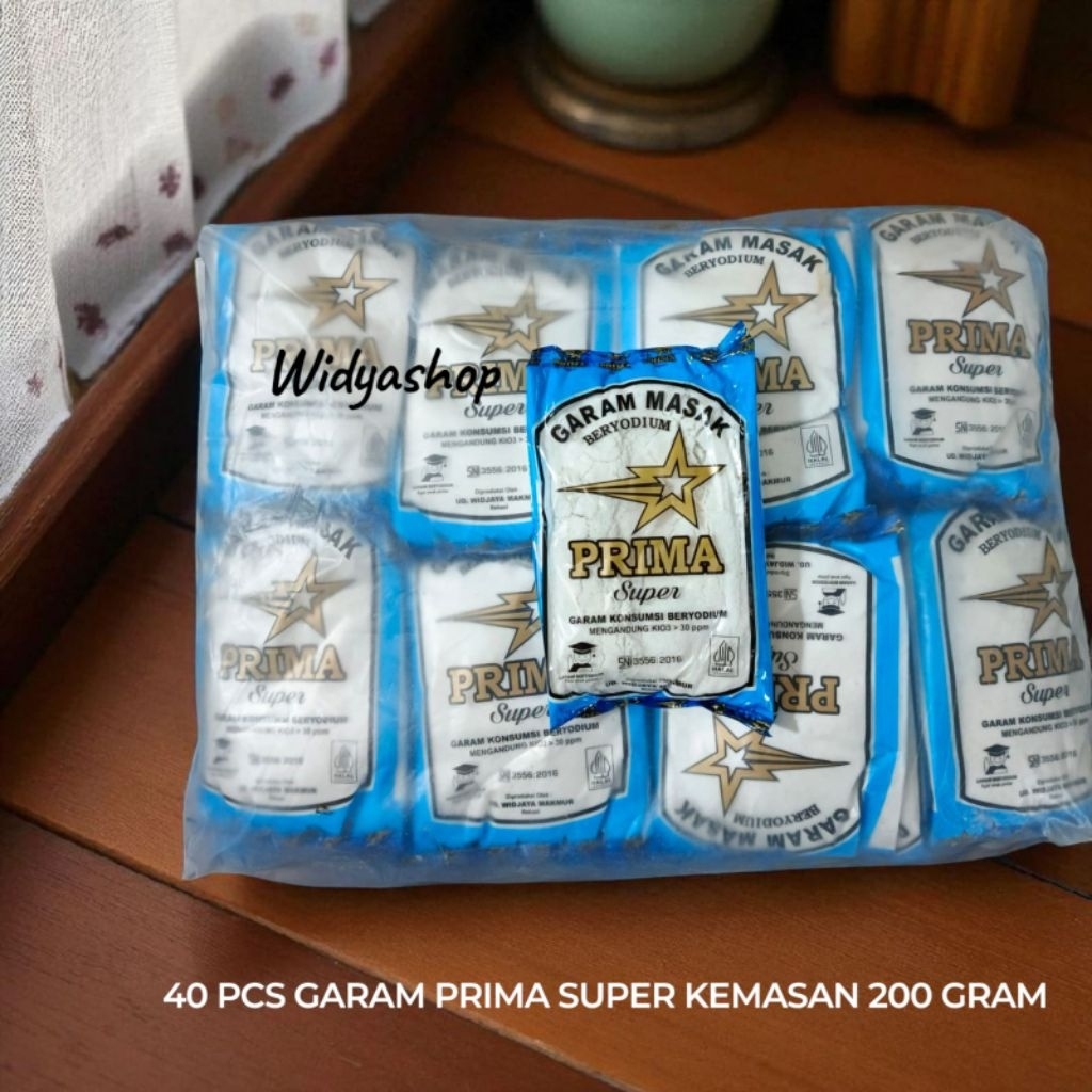 

40 PCS GARAM DAPUR HALUS PRIMA SUPER KEMASAN 200 GRAM / GARAM BERYODIUM / GARAM / GAREM