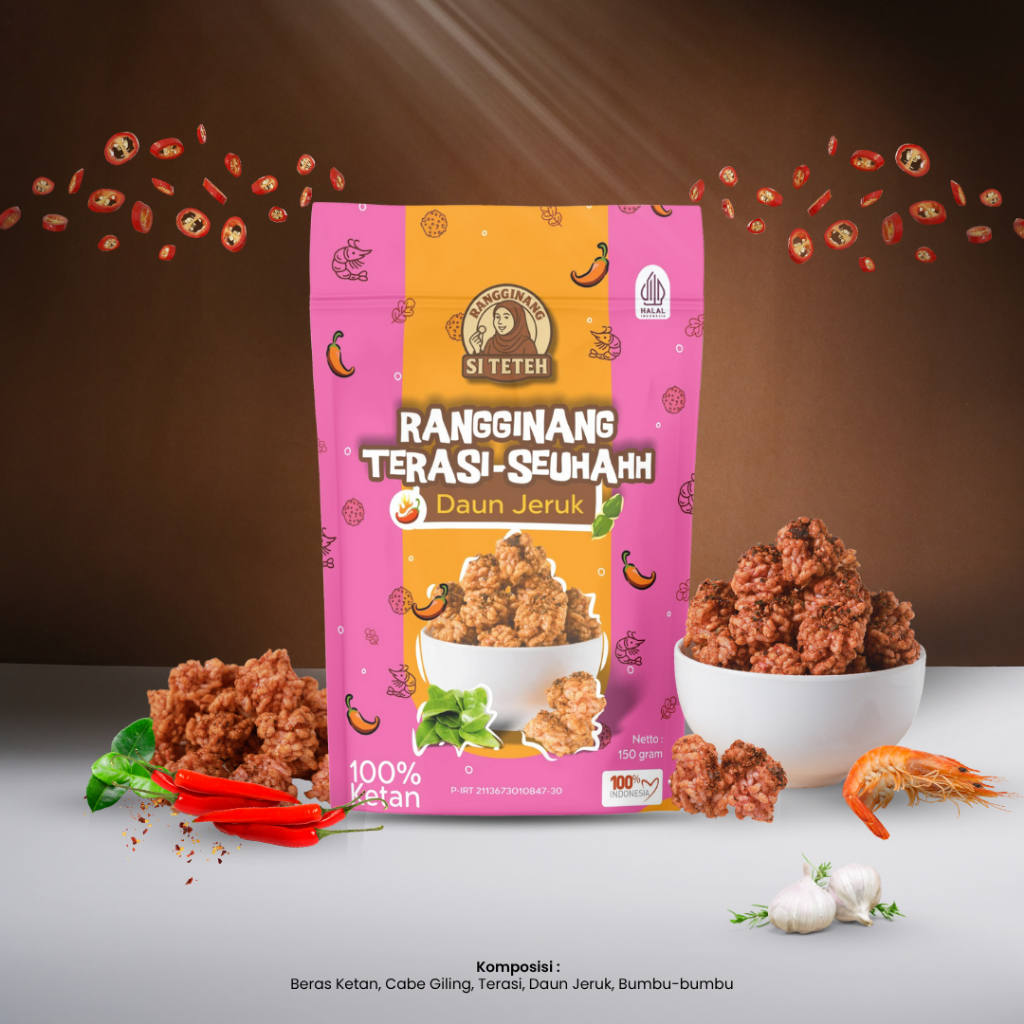 

Rengginang Bulat Mini - Rasa Pedas Daun Jeruk - Terasi - Ranginang SiTeteh - 150gr