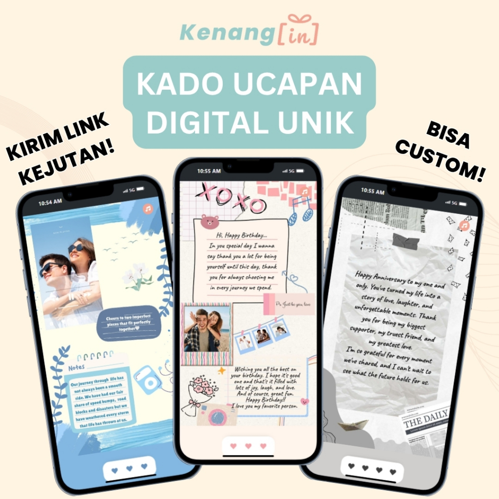 Kado Ucapan Digital Online - Scroll Story Pacar, Anniversary, Ulang Tahun, Love, Maaf - Kirim Kejuta