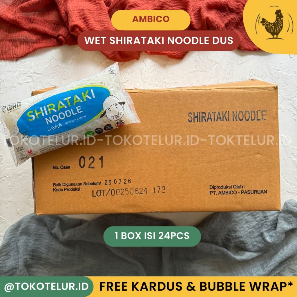 

Wet Shirataki Noodle (Mie Shirataki Basah) Per-Dus/Carton