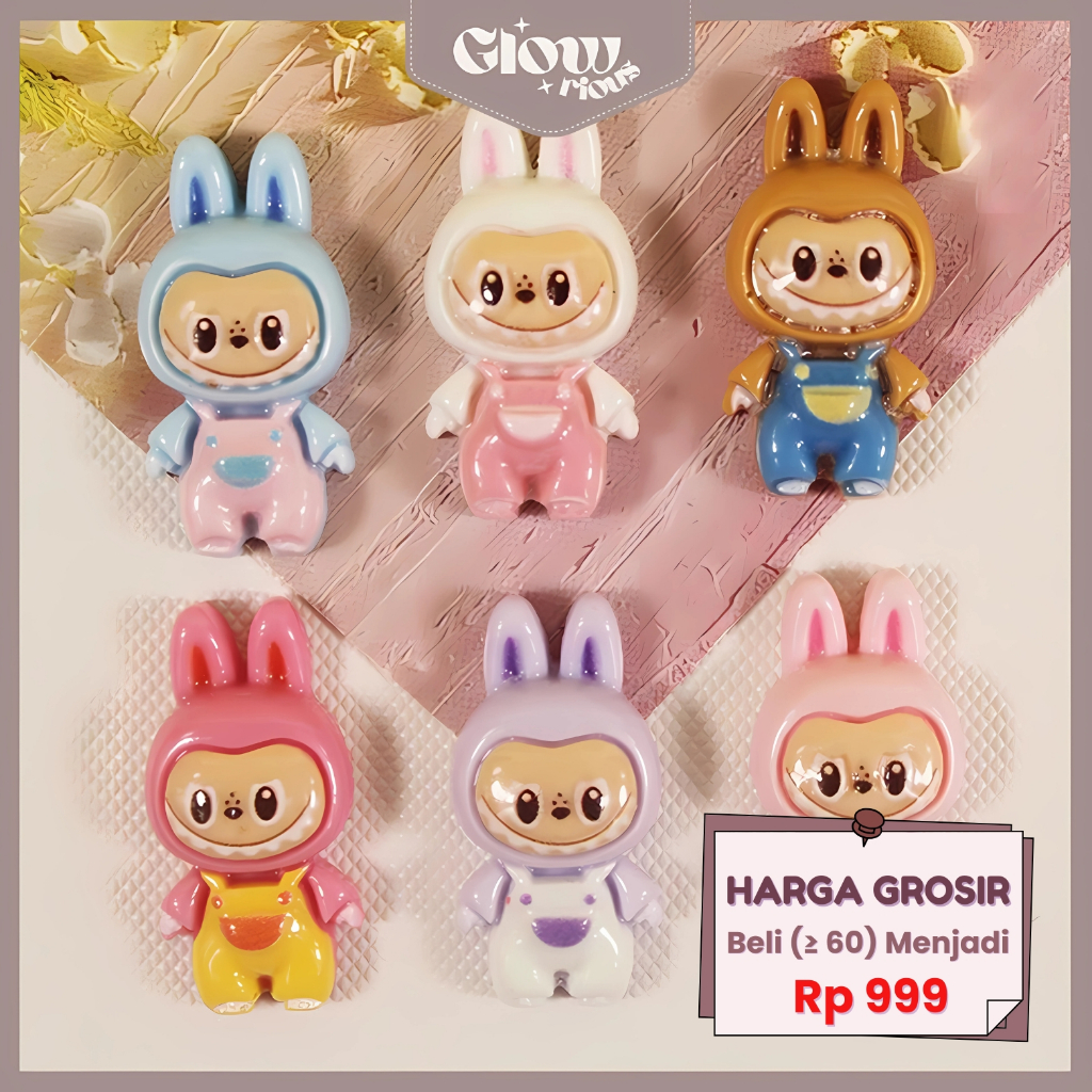 

GR Resin Clay Stiker 3D Labubu Lucu Aksesoris DIY Gantungan Aksesoris Nail Art Labubu Viral 3D-023