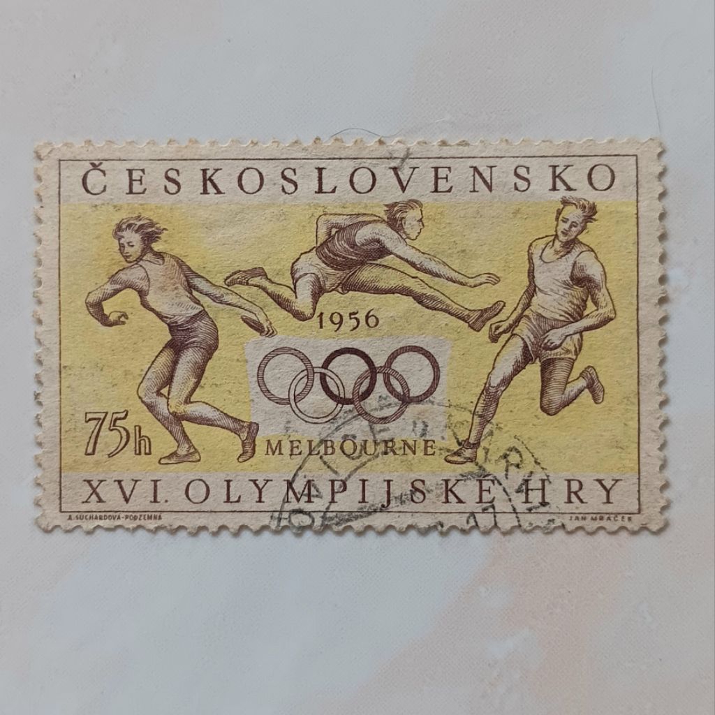 

(AD) Perangko Cekoslowakia 1956 Summer Olympic Games 1956 - Melbourne - XVI Olympic Games Melbourne 75 haléř Used