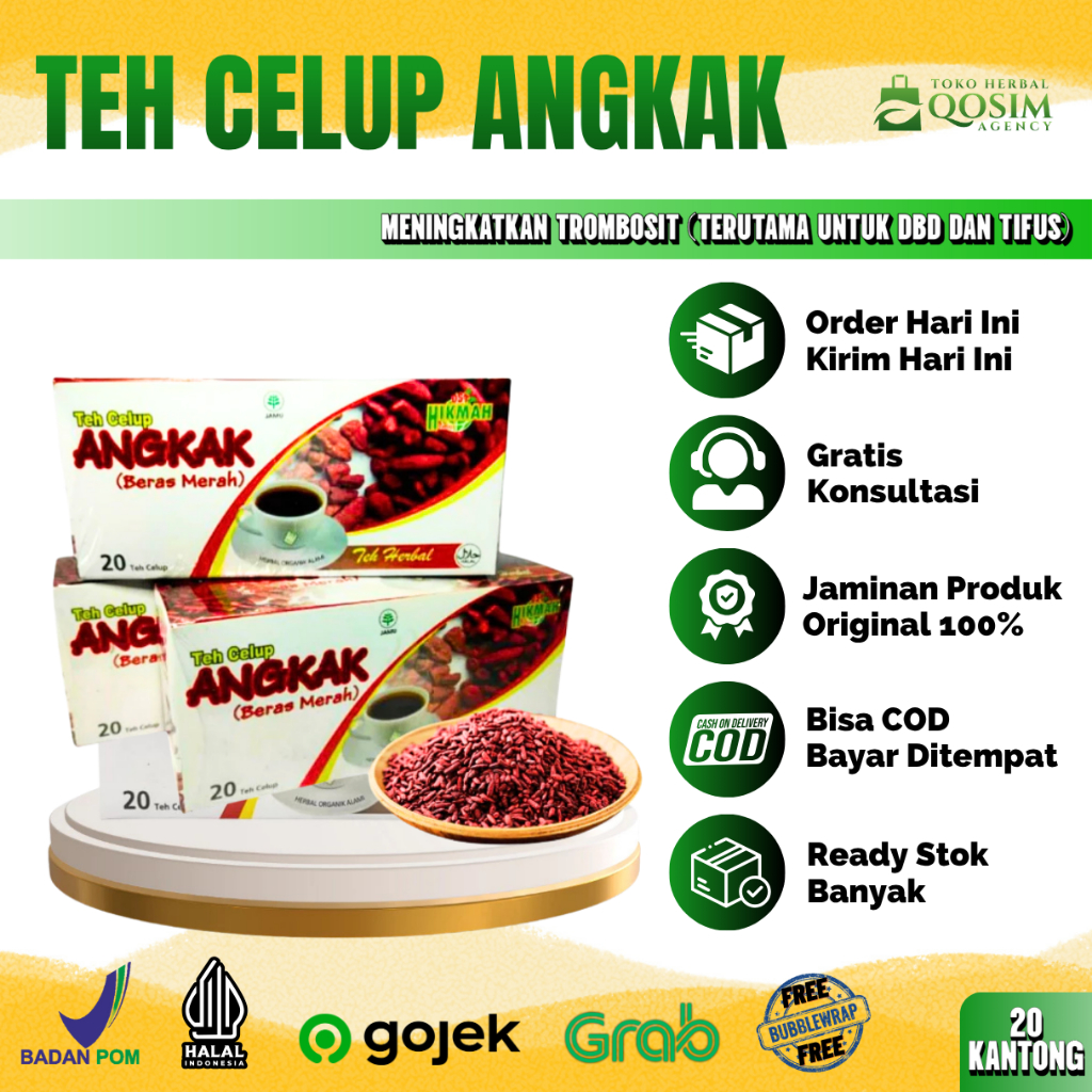 

Teh Celup Angkak Beras Merah Obat DBD Demam Berdarah Dan Hipertensi isi 20 Kantong