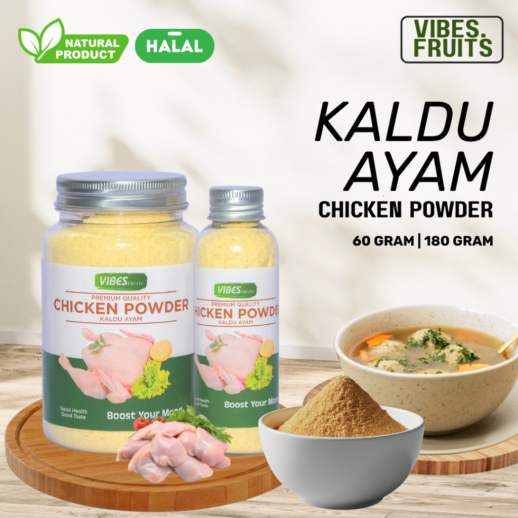 

Kaldu Ayam Bubuk Non MSG 60gr 180gr Alami / Chicken Stock Powder Bumbu Kaldu Bubuk Bumbu MPASI