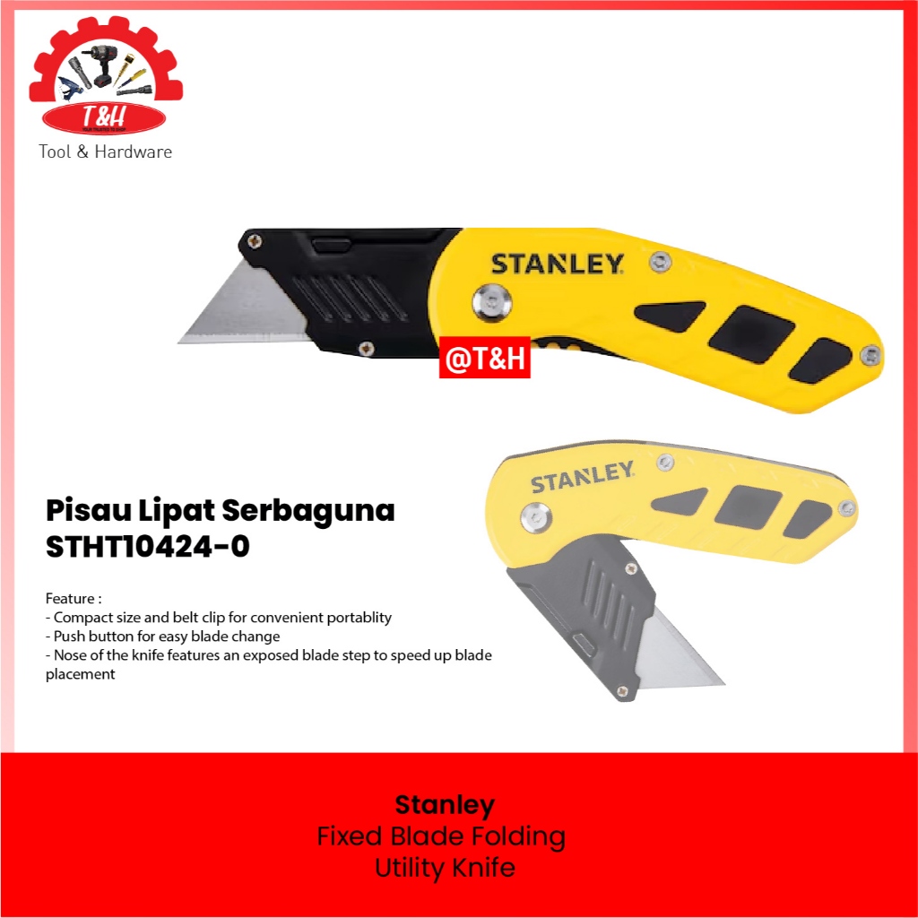 

Stanley Fixed Blade Folding Utility Knife STHT10424 / Pisau Lipat Serbaguna Kokoh