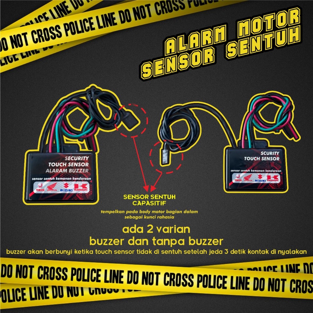 Alarm motor, alarm maling, alarm sensor sentuh, Alarm motor sensitif