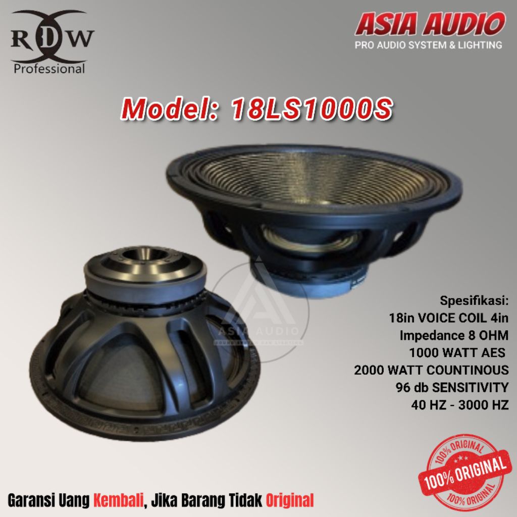 SPEAKER COMPONENT RDW 18LS1000S