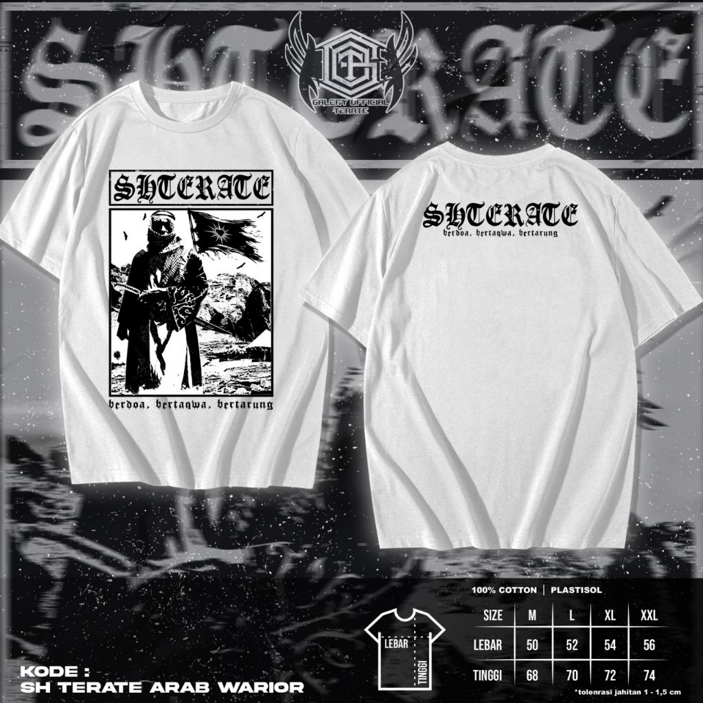 KAOS TERATE ARAB WARRIOR//KAOS SABLON TERBARU//KAOS SABLON PSHT VIRALL//KAOS PSHT ARAB WARRIOR