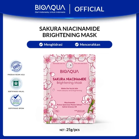 BIOAQUA Sheet Mask FLOWER edisi Bunga Masker Muka Glowing Masker Wajah [Whitening Brightening/Anti-A