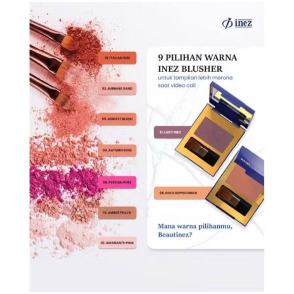 INEZ COLOR CONTOUR PLUS BLUSHER WITH BRUSH/ BLUSH INEZ/BLUSH ON INEZ/BLUSH ON
