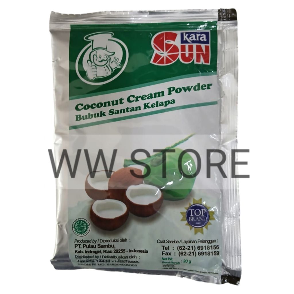 

Bubuk santan kelapa halal MUI kara SUN Coconut Milk Cream Powder 20g