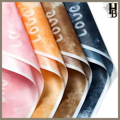 

20 LEMBAR Kertas Buket Bunga Paper Buket Motif Tulisan LOVE Abstrak Florist Cellophane 6021