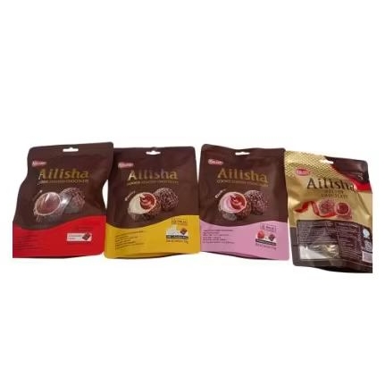 

MR SIF AILISHA coklat coumpound kurleb 70g kemasan pouch golden chocolate dan cookie coated chocolate blastingVarian- chocolate- chocolate taste- strowberry + chocolat filling - milk + chocolate filling