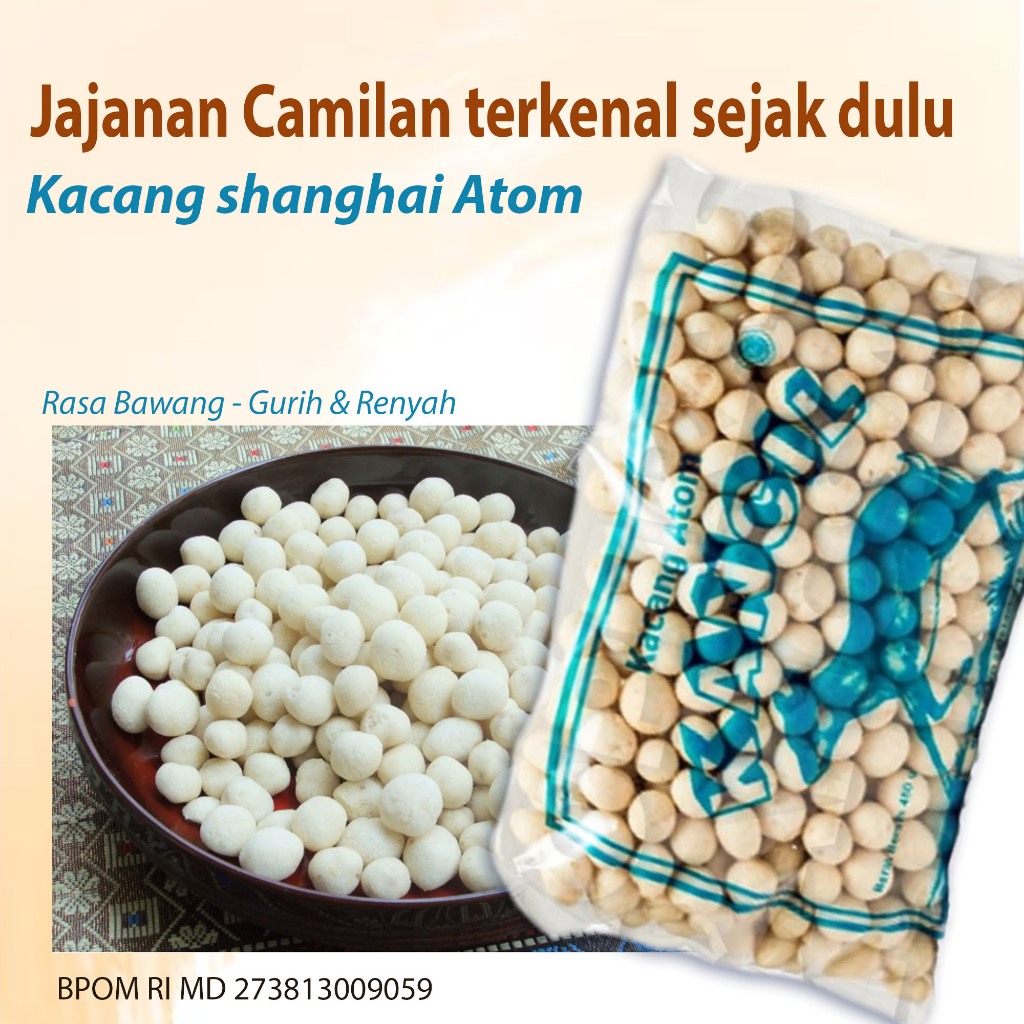 

TERLARIS Camilan jajanan Renyah Gurih Lezat kacang shanghai kacang atom rasa Bawang camilan legendaris banyak dicari kaum santai kaum gabut cocok teman santai maupun suguhan moment lebaran ~ Kancil kacang atom 450gr
