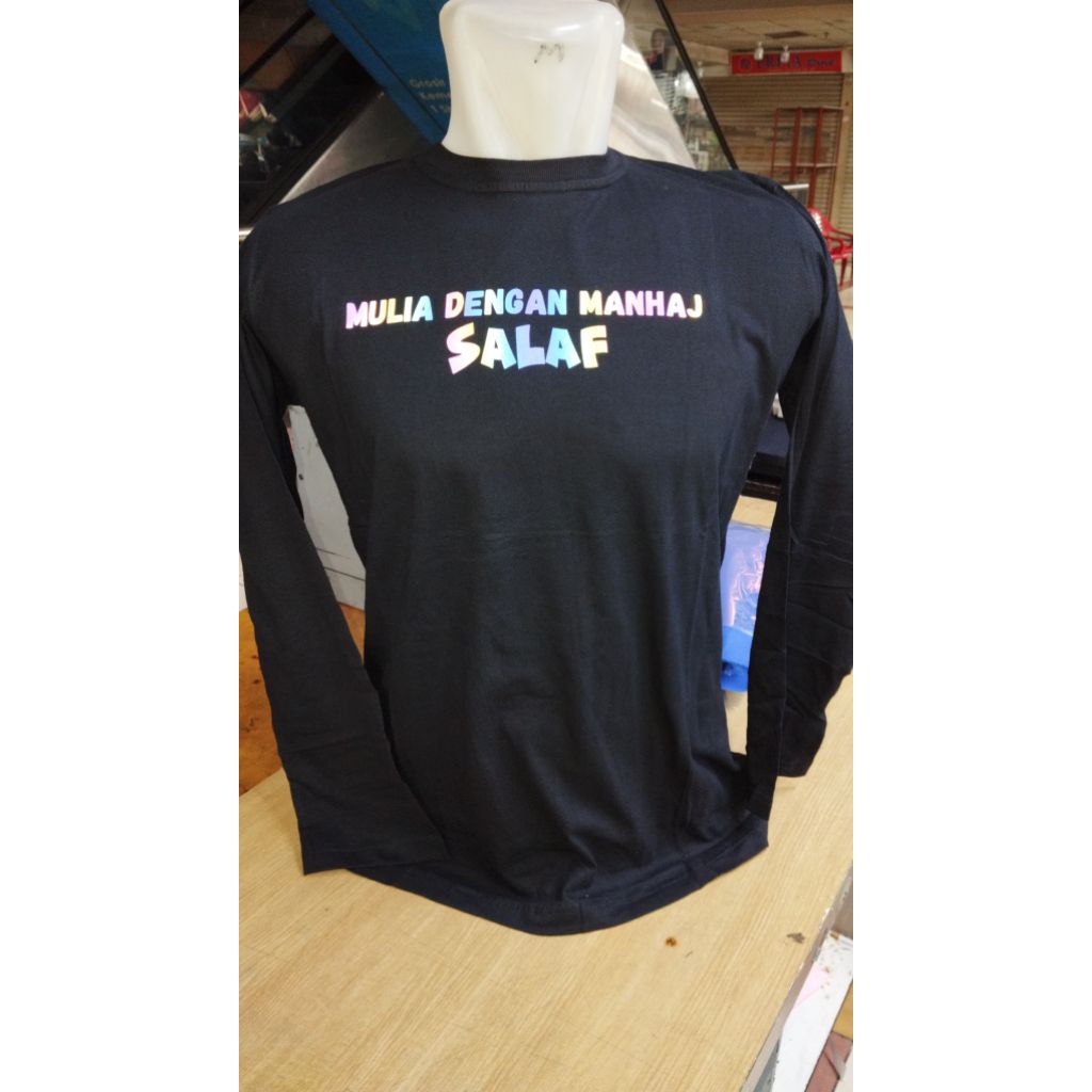 Kaos Dakwah Islami "Mulia dengan Manhaj Salaf" Lengan Panjang – Bahan Adem & Nyaman