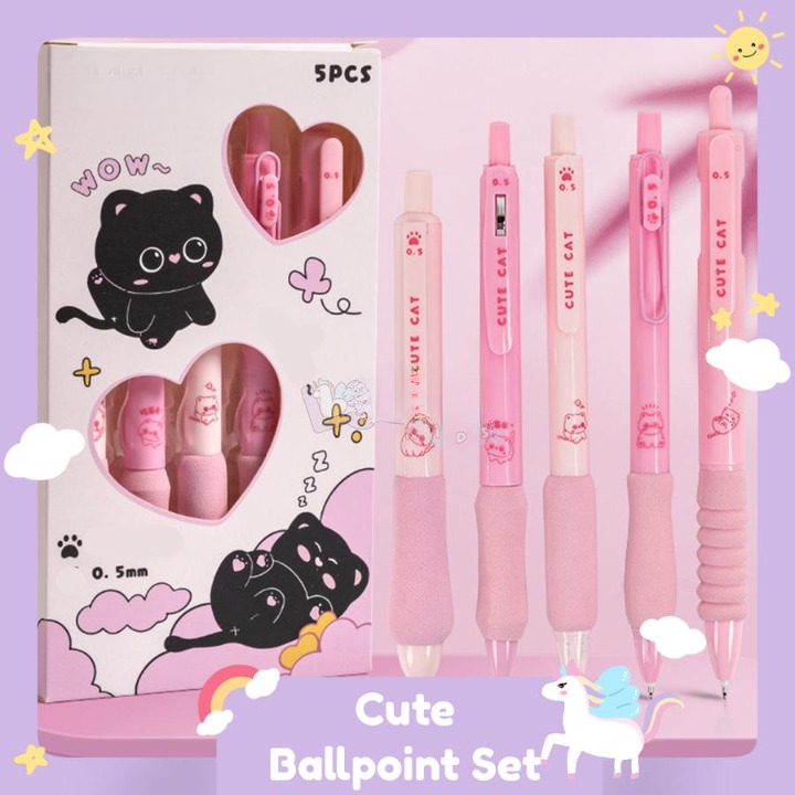 

Pulpen Stationery Alat Tulis Anak Sekolah 1 Set Isi 5 Pcs Motif Lucu Korean Look Cute Pen In Box 0.5 Mm