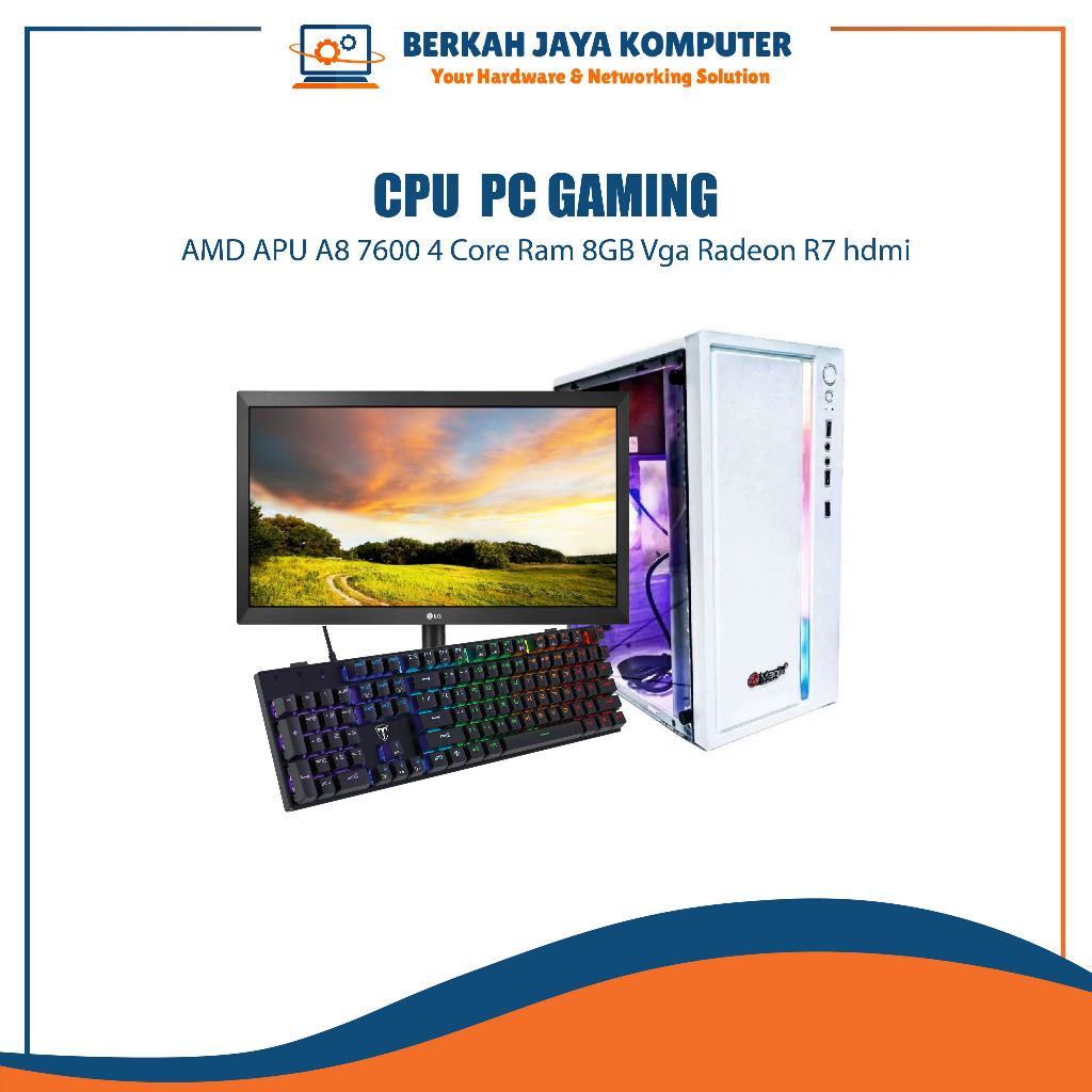 Cpu pc gaming AMD APU A8 7600 4 Core Ram 8GB Vga Radeon R7 hdmi