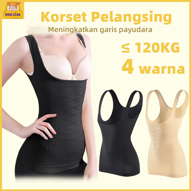Korset Pelangsing Korset Longtorso Dalaman Seamless Tanktop Bra Korset Pengecil Mengencangkan Perut 