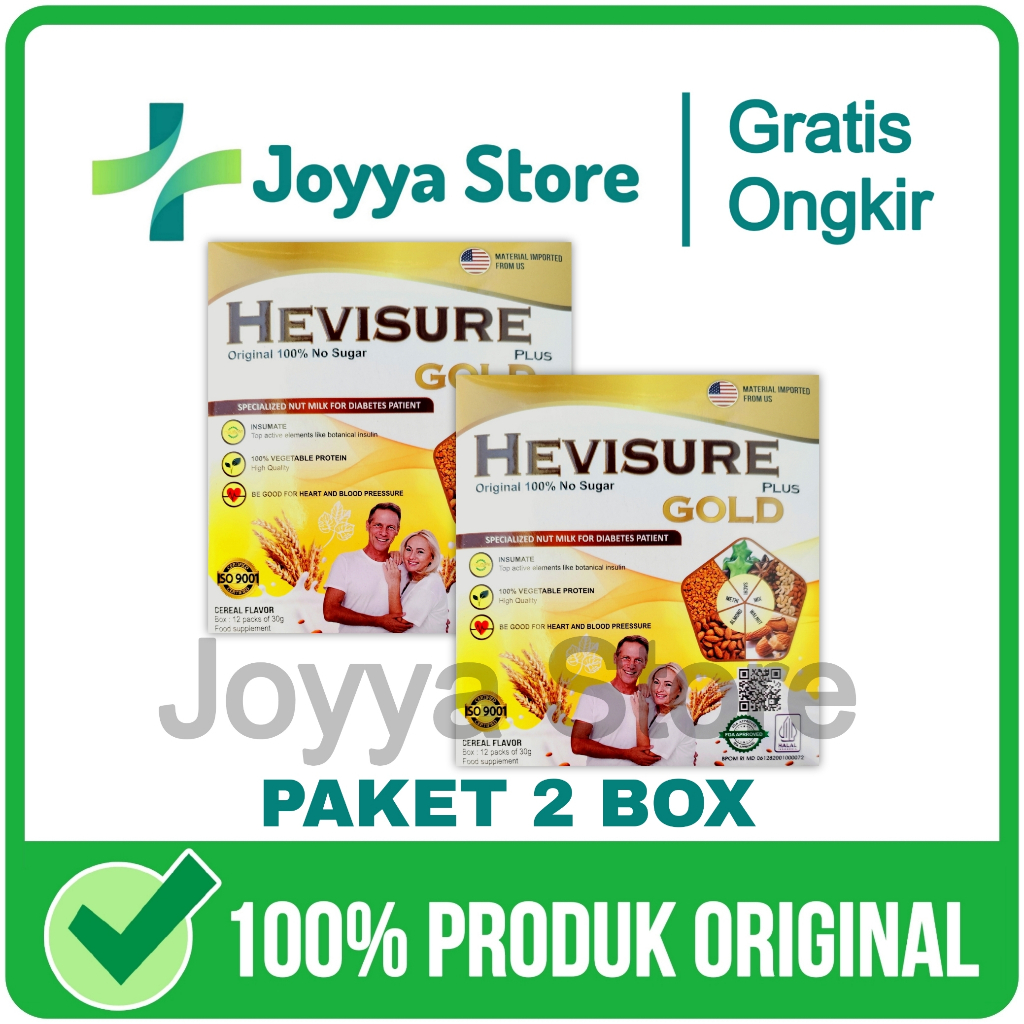 

2 Box Hevisure Gold Susu Diabetes Dan Kencing Manis Original Asli