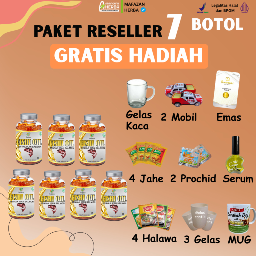 

[ GRATIS MOBIL MAINAN ] Minyak Ikan Salmon Fishi Oil Ikan Salmon Penambah Nafsu Makan Anak 30 kapsul