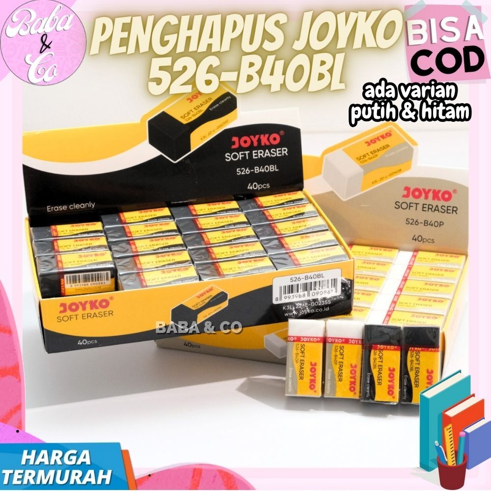 

PENGHAPUS JOYKO 526-B40BL PENGHAPUS MINI HITAM PUTIH PENGHAPUS JOYKO SMALL SOFT ERASER JOYKO BLACK WHITE PENGHAPUS PENSIL JOYKO MURAH