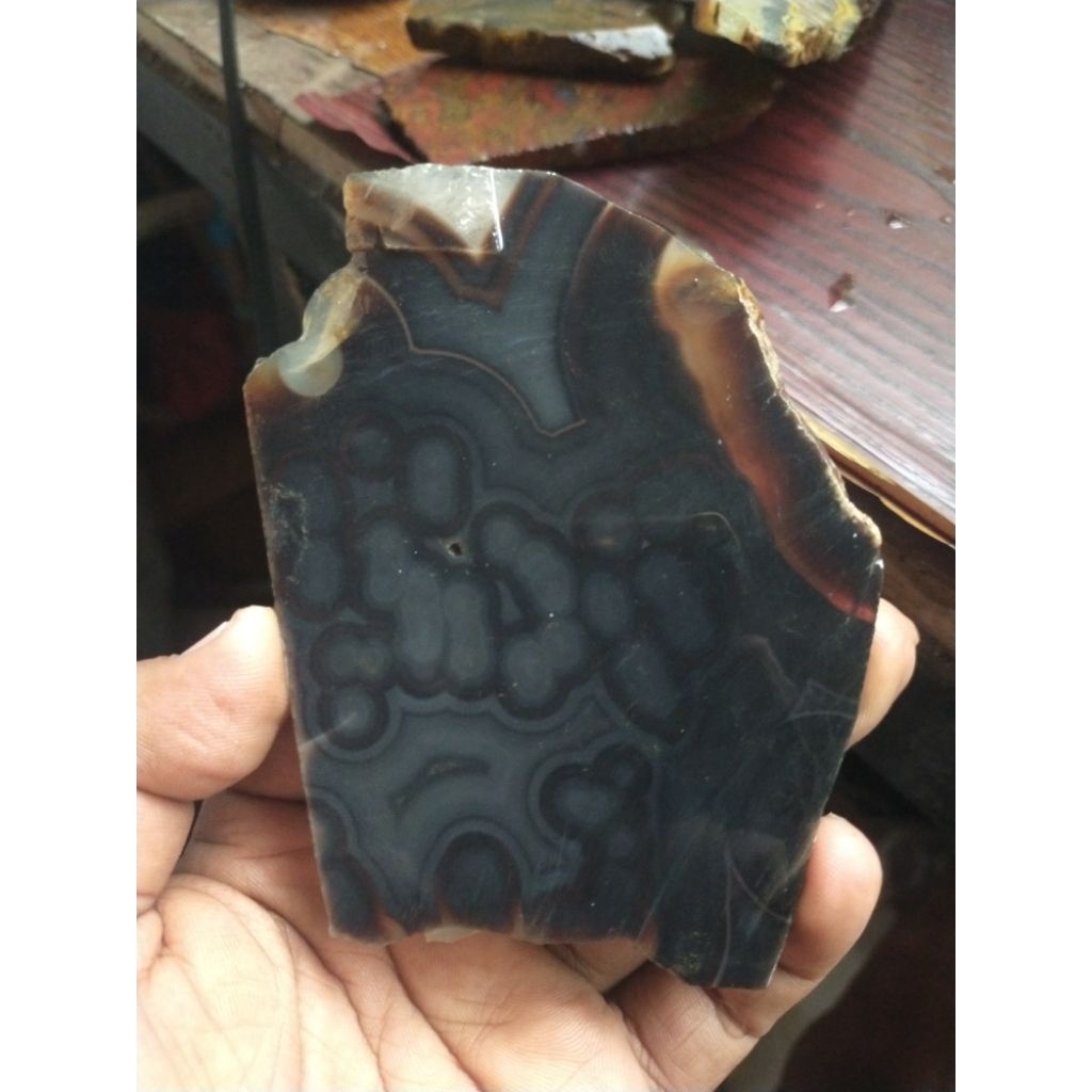 batu bahan natural calsedony Yaman Sulaiman motif