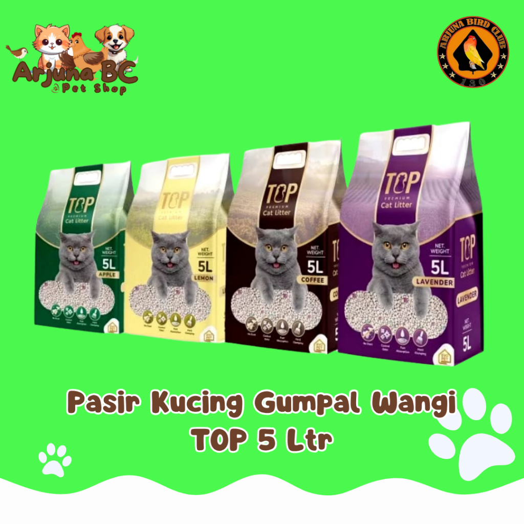 Pasir Kucing Gumpal Wangi TOP 5 Liter | Pasir Kucing